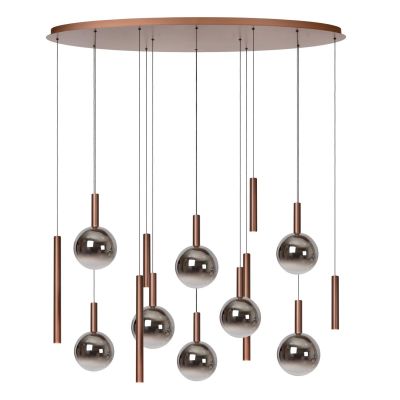 Lucide JASMINE - Pendant light - LED Dim. - CCT - 14x4,4W 2200K/3300K - Suitable for double-height spaces and high ceiling - Copper - Premium